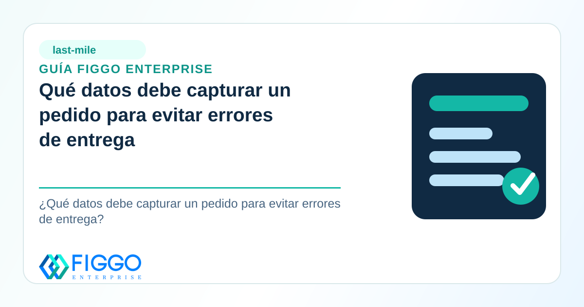 Infografia de Figgo Enterprise sobre: Qué datos debe capturar un pedido para evitar errores de entrega