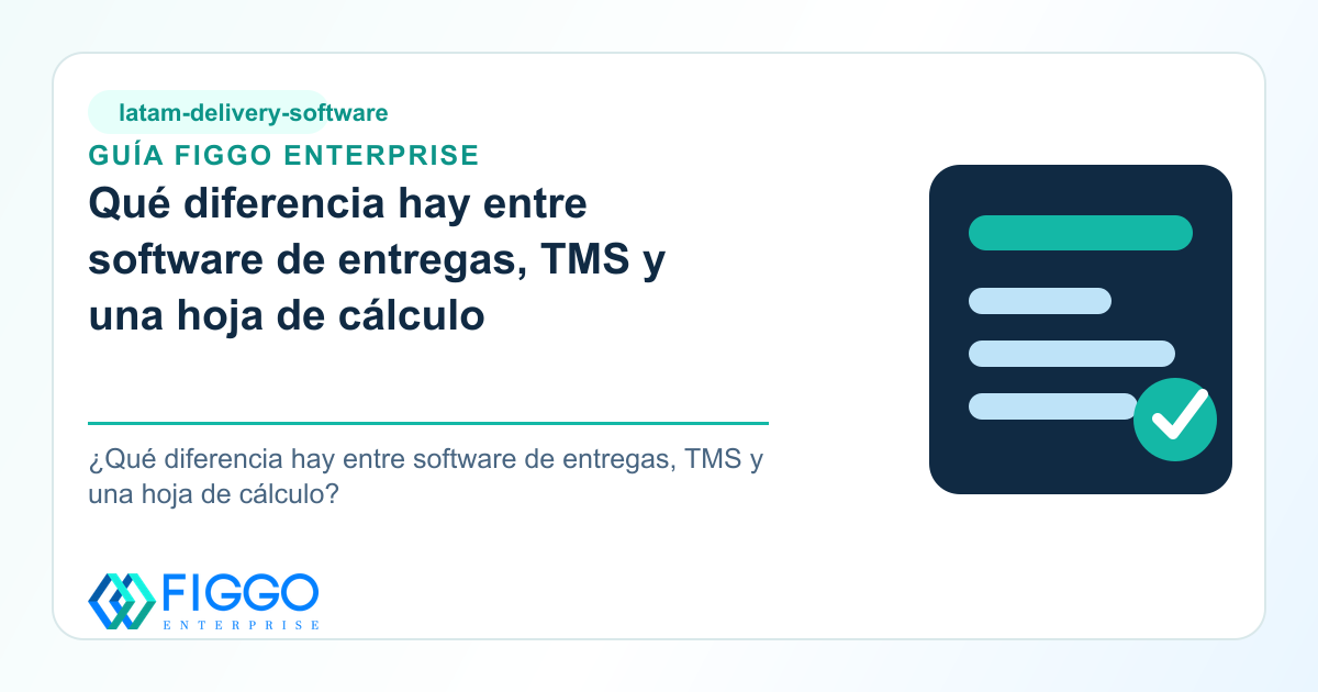 Infografia de Figgo Enterprise sobre: Qué diferencia hay entre software de entregas, TMS y una hoja de cálculo