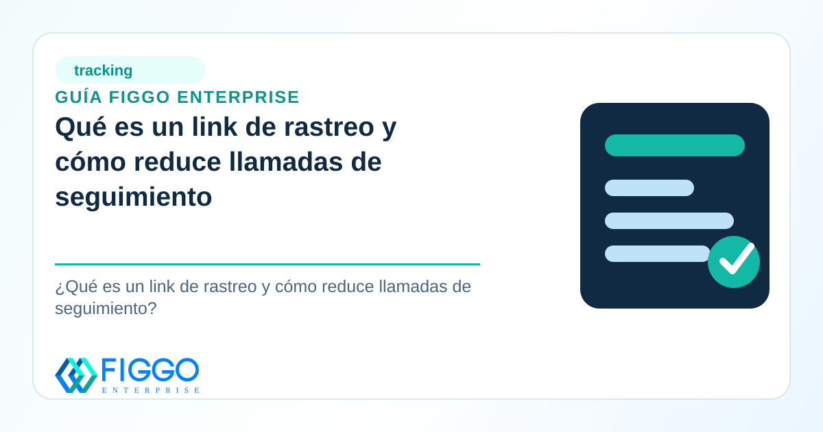 Infografia de Figgo Enterprise sobre: Qué es un link de rastreo y cómo reduce llamadas de seguimiento