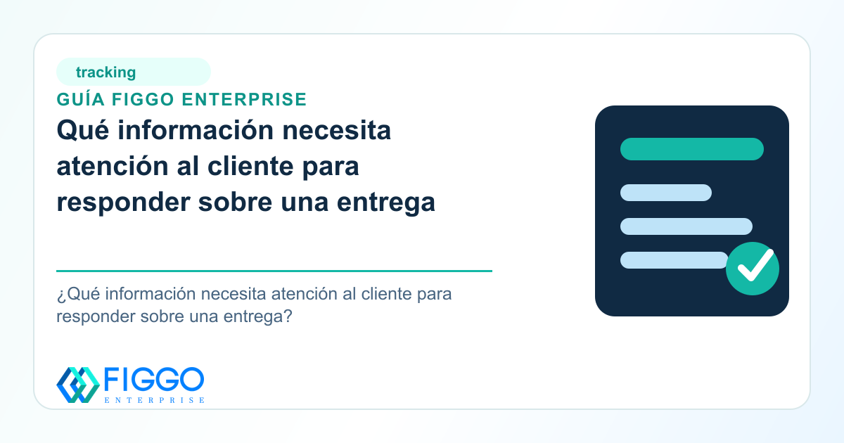 Infografia de Figgo Enterprise sobre la informacion que necesita atencion al cliente para responder sobre una entrega