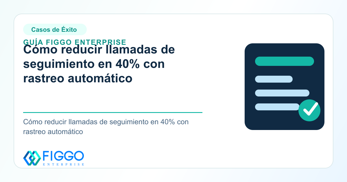 Infografia de Figgo Enterprise sobre: Cómo reducir llamadas de seguimiento en 40% con rastreo automático